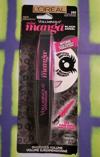 L'Oreal Voluminous Miss Manga Rock Mascara #386 EXTRA BLACK - Black Angel -HTF