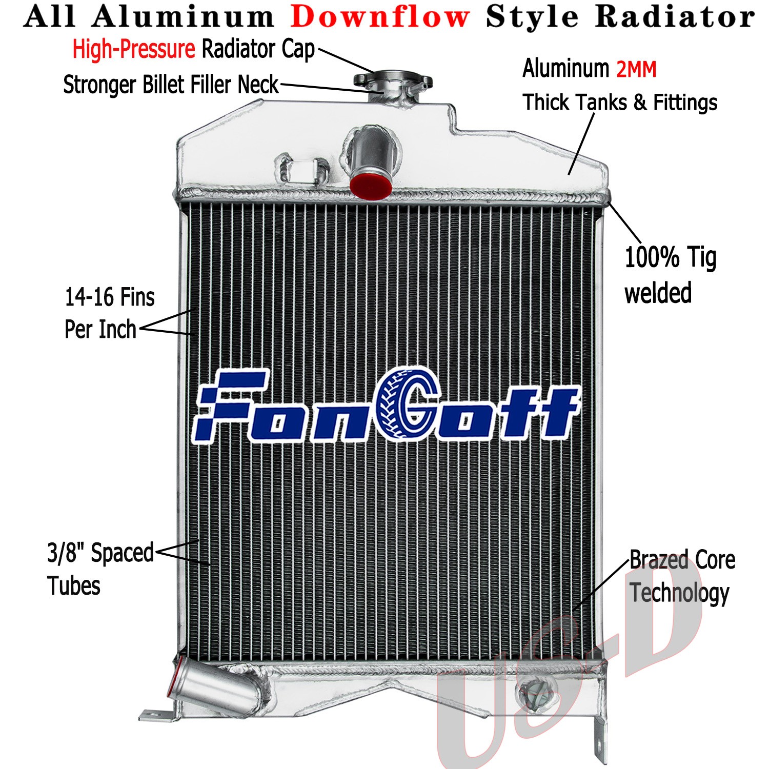 3 Row Radiator fit Massey Ferguson Harris 50 MH50 65 182456M91 184525M91