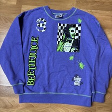 Beetlejuice Beetlejuice Crewneck Graphic Sweatshirt Woman  s Medium Purple