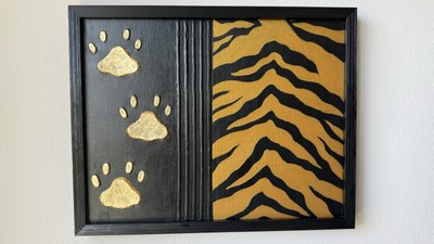 Tiger Trace    Modern Mixed Media Painting | Textured Wall Art | Acrylic