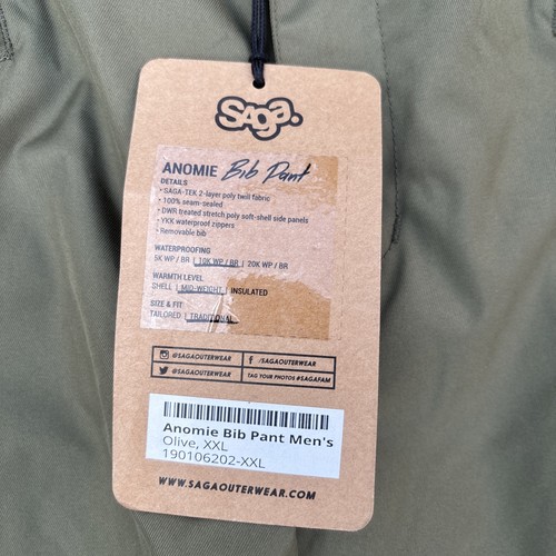 Saga Outerwear Anomie Skiing Snowboard Bib Pants Men’s Olive Size XXL RRP £110 - Picture 2 of 3