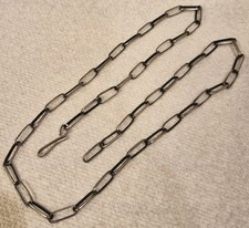 VINTAGE NAVAJO STERLING SILVER PAPERCLIP CHAIN NECKLACE 26.5 X 3/16 INCHES vafo