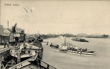 Ak Riesa an der Elbe Sachsen, Elbekai, Raddampfer - 4841087