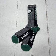 Philadelphia Eagles Socks Mens Large Black Green NFL Football Crew Marble MVP