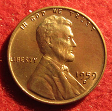 1959 D Lincoln Memorial Cent/Penny -  Uncirculated - Red - Actual Coin C907