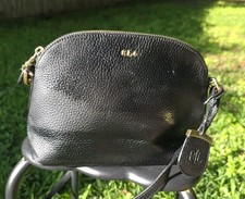 Lauren Ralph Lauren Small Black Pebbled Faux Leather PU Shoulder Cross Body Bag