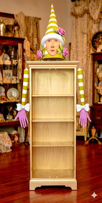 Patience Brewster Dept 56 Krinkles Cabinet Topper Display Head Hanging Arms