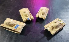 4 Vintage TIM-MEE Toys M48 Patton U.S. Army Tank Processed Plastic Tan