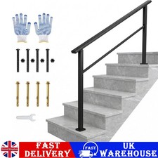 Iron Handrail Stair Railing Fit 1-3 Steps Hand Rail Outdoor Garden Deck Handrail