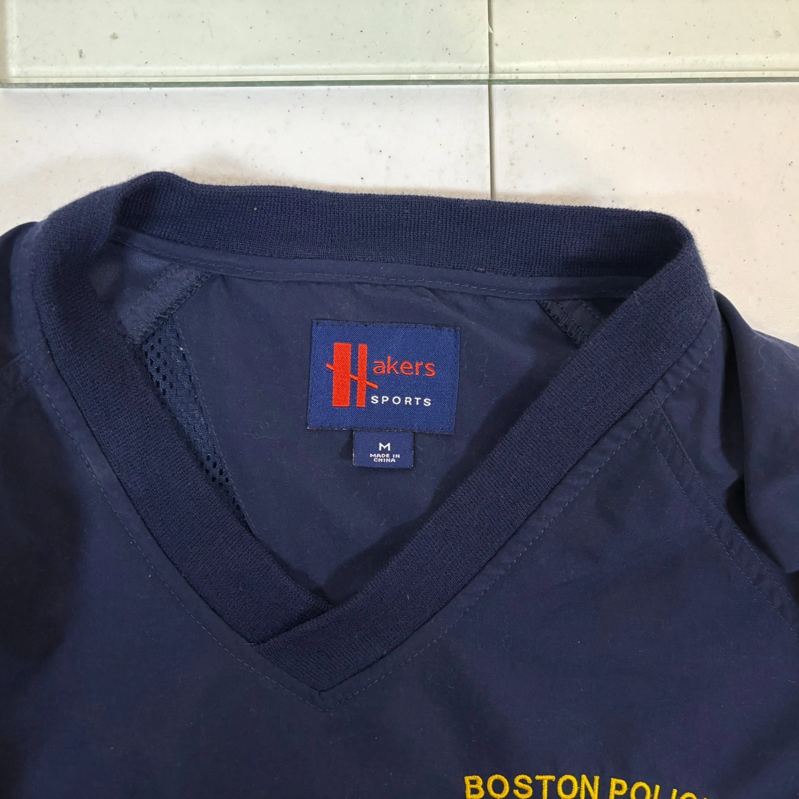 Vintage Boston Police Harbor Patrol Jacket Mens M Blue Windbreaker Massachusetts - product detail image 4