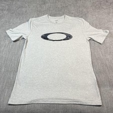 Oakley Hydrolix Shirt M L Gray Camo Logo Crew Neck Performance Tee Outdoor Schoo