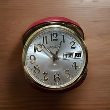 Seth Thomas World Travel Clock, Red Leather C...