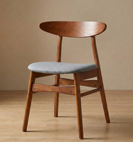 2 Dining Chairs Seat Wooden Legs Walnut Finish linen Seat-Send Offer