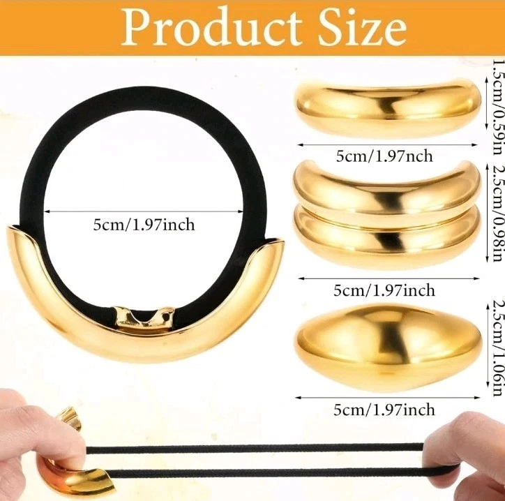 6 piezas corbata de metal para mujer accesorios geométricos dorados puños elásticos Foto 2 de 4