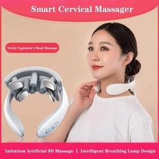 Rechargeable Portable Electric Neck Massager EMS Pulse Heating Cervical Massager