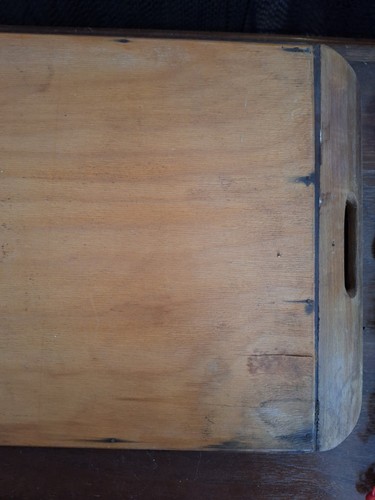 Vintage Pressed Butterfly Wing Serving Tray Wood Inlay Glass Covered - Picture 11 of 15