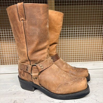 Boulet Canada Motorcycle Harness Boots Men's Size 9 3E Brown Leather Western