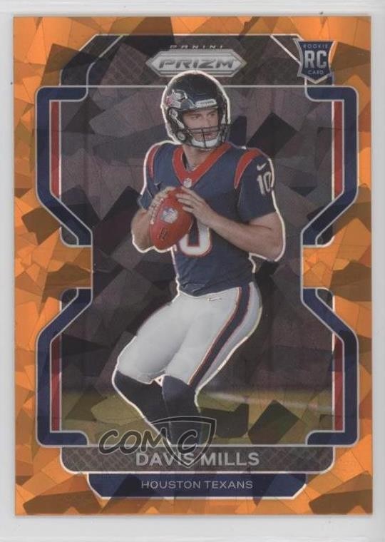 2021 Panini Prizm Rookie Orange Ice Prizm Davis Mills #352 Rookie RC 06y2