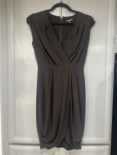 Express Black Draped Midi Dress XS