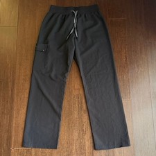 Jaanuu Women's Cargo Scrub Pants Black Size Small S Drawstring Multi-Pocket