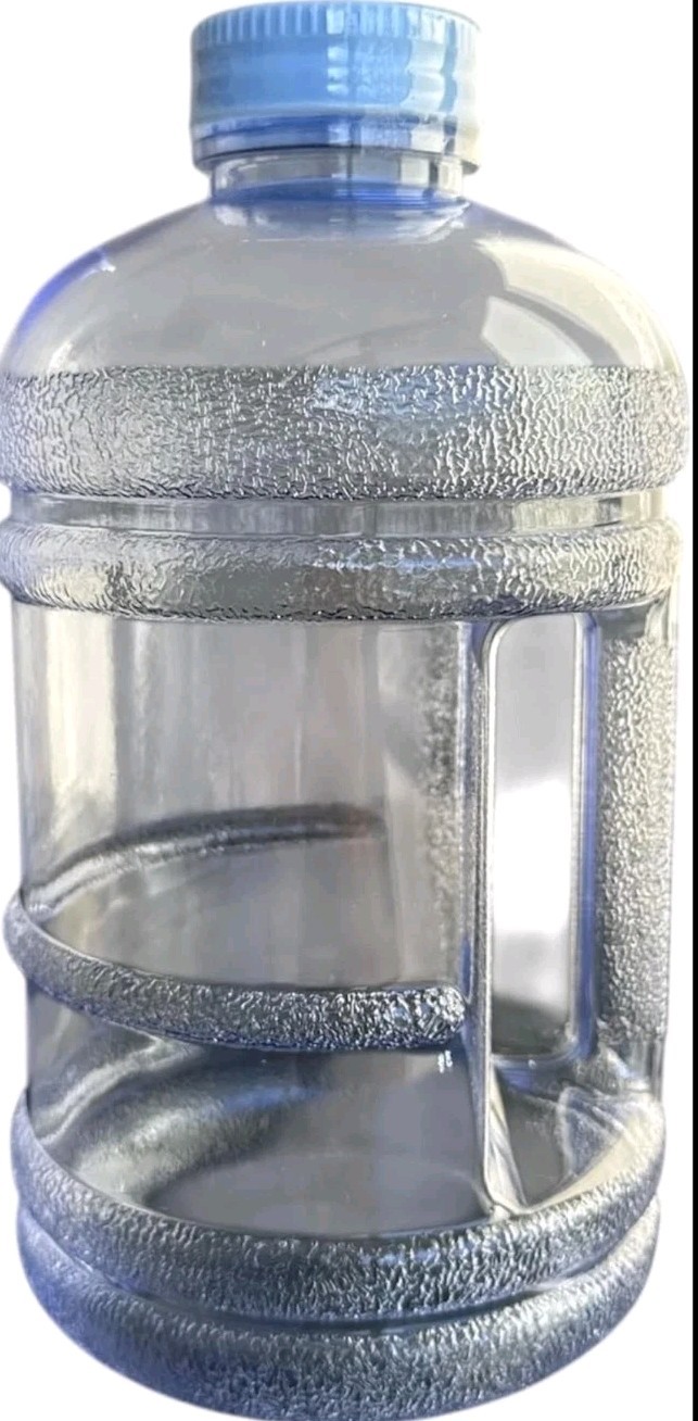 1/2 Gallon BPA Free Water Bottle with Handle 64oz Reusable Hydration Jug. Blue