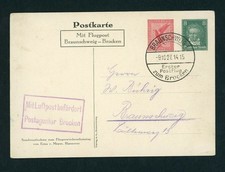 Dt. Reich Flugpost Ganzsache Braunschweig Brocken 09.10.1927