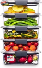 Brilliance Food Storage Containers BPA Free Lunch Meal Prep Set of 5 (3.2 Cup)