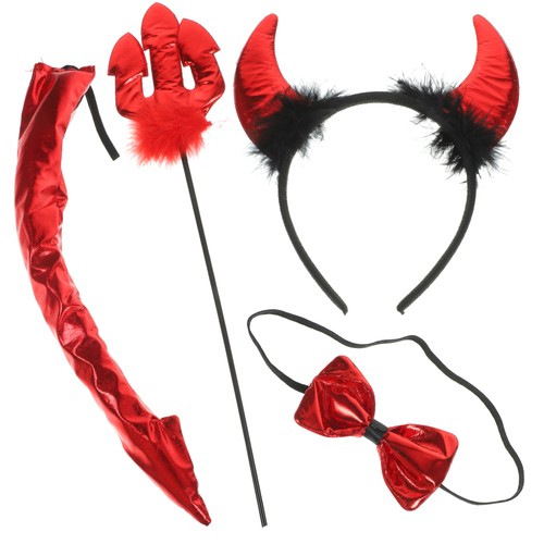 Demon Horn Headband Cosplay Ears for Halloween Costume Accessory Devils Horns - Imagen 3 de 12