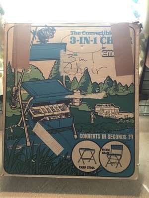 VINTAGE ORIGINAL EMCO FISHING BOX CAMP STOOL PICNIC CHAIR Sealed Parts MIKE Seat