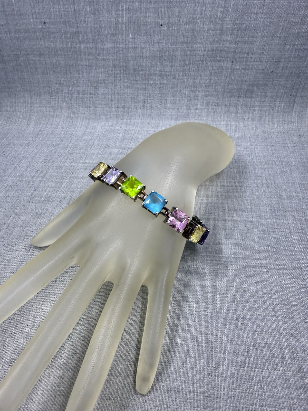 Multicolor Rainbow Lab-Created Multi-Gemstone Ste… - image 2