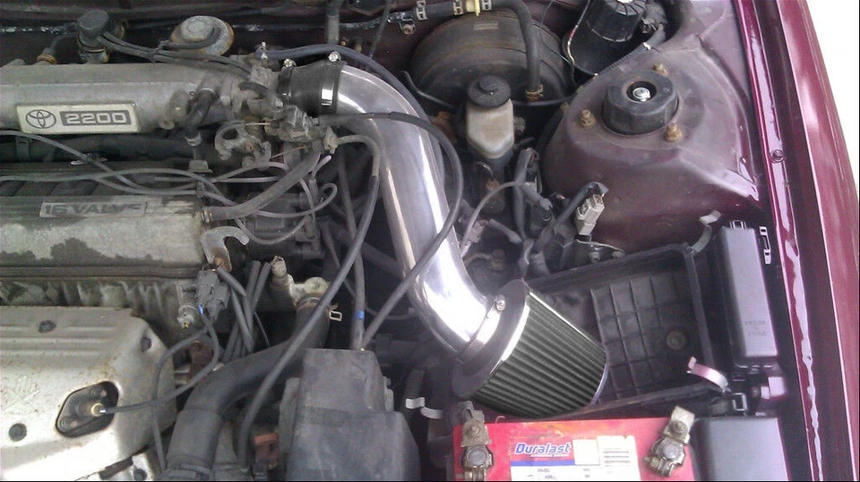 Kit de admisión de aire Ram corta BCP RW GRIS 1992-1996 Camry DX DLX LE XLE 2,2 L + filtro Foto 2 de 4