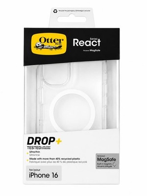 OtterBox React Series Magnetic iPhone 16 Shockproof Clear Schutzhülle Neu