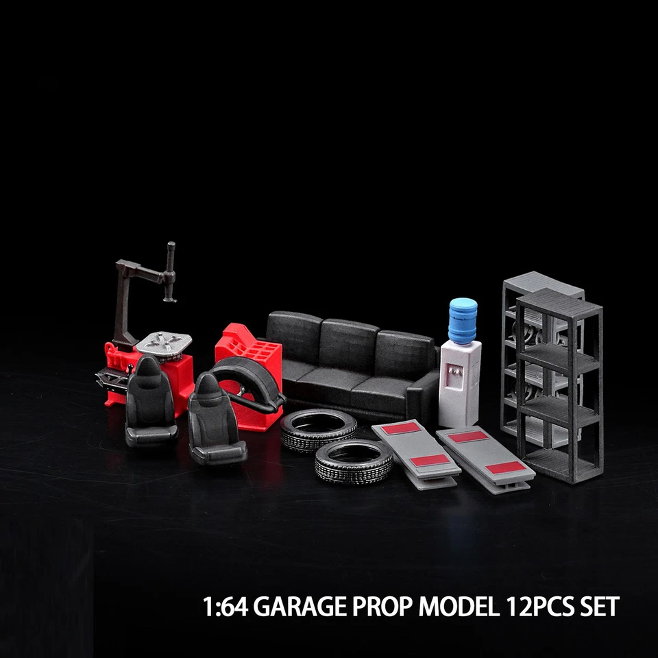 12PCS Diorama 1/64 Car Repair Tools Model Set Garage Scene Display Props Modelv8 - Image 2 of 4