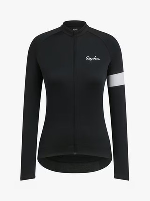 Rapha Damen Core LS Radtrikot schwarz weiß Small brandneu mit Etikett
