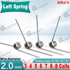 Torsion Spring 3-9 Coil (10 pcs), 2mm Wire dia, 10 ~ 20mm OD, Left spring Steel
