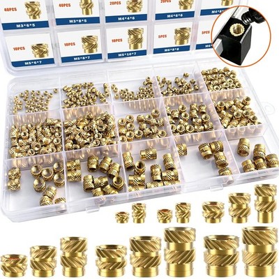 Brass threaded insert assortment kit for plastic and printing