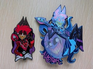 Hazbin Hotel Neon Alastor Jumbo 4" Lenticular Enamel Pin AWC LadyG Valentine 