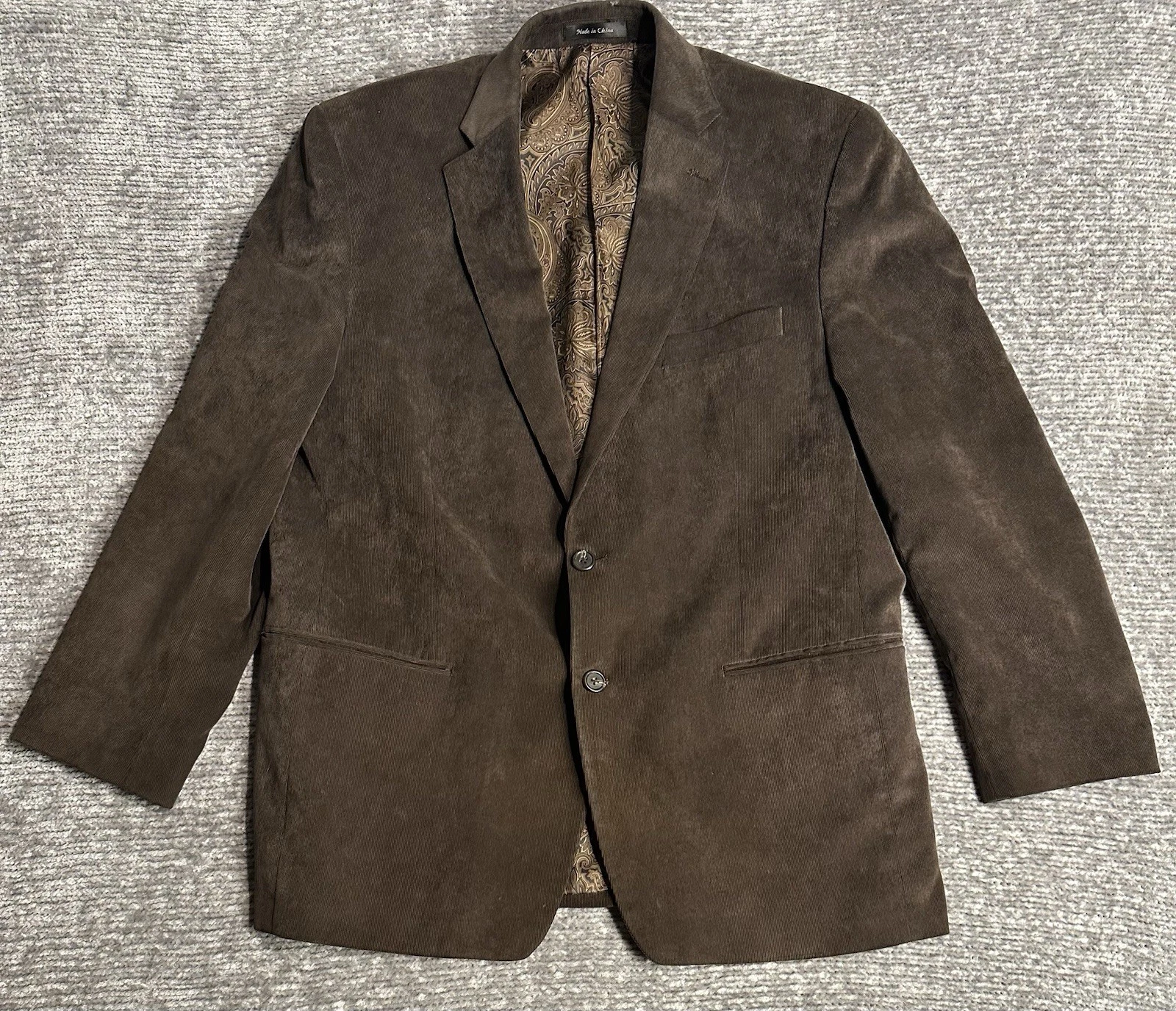 Chaps Blazer Mens 44R Brown Corduroy Paisley Lined 2 Button Vented
Opens in a new window or tab