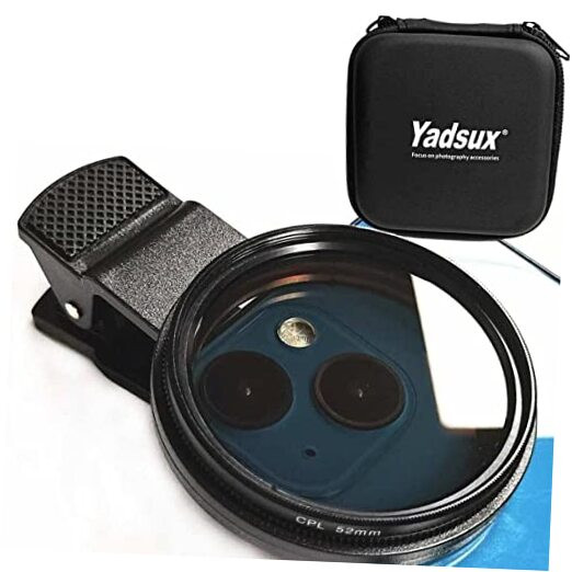 52mm Clip-on CPL Phone Camera Lens Filter, CPL Filter for iPhone 15 14 13 12
