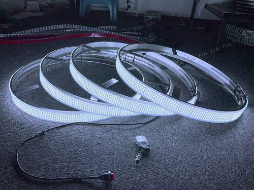 New- 5 Rows 15.5'' Pure White LED Wheel Ring Rim Lights Strobe Kit for Car Truck - Bild 3 von 9