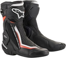 Alpinestars SMX Plus Vented Boots - 2221119-1231-39 Black/White/Red Fluo Size 6