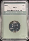 ✅ PROOF 1964 P Washington 90% SILVER Quarter GEM BRILLIANT UNCIRCULATED Coin ✅