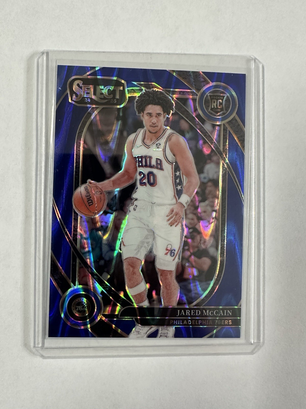 2024-25 Panini Select Courtside Jared McCain #283 Blue Tectonic Prizm /99 (RC)