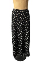 Vintage Express Wrap Maxi Skirt Sz 6 Floral Daisy Grunge Goth Polyester 90s Y2K