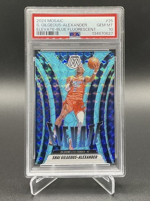 2024 Mosaic Shai Gilgeous-Alexander Elevate Blue Fluorescent 25/30 PSA 10 GEM MT