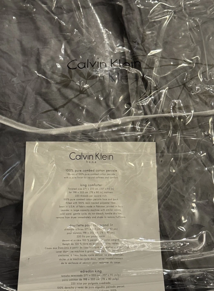Edredón edredón separado y edredón Calvin Klein flores de bambú*RARO*usado tamaño king Foto 4 de 4