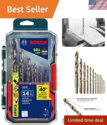 Brand New 14-piece Cobalt Drill Bit Set in Case
