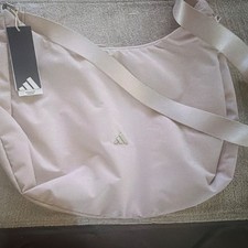 adidas Women’s Beige Nylon Water Resistant Crossbody Bag Zip Closure