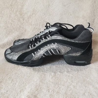 Sansha Skazz Dance Shoes Size 10M Fitness Jazz Hip Hop Hi Step Silver Grey Black