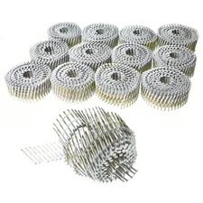 3600 Pack 1-1/4" × 0.092" Galvanized Hot-Dipped Collated Wire Coil Siding Nails